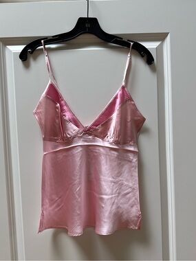 Gold Hawk 100% Silk Camisole Light Pink Three-Tone Silk